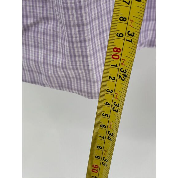 Hugo Boss‎ Button Down Dress Shirt Slim Fit Men 44 Large Purple Plaid Check - Picture 9 of 12